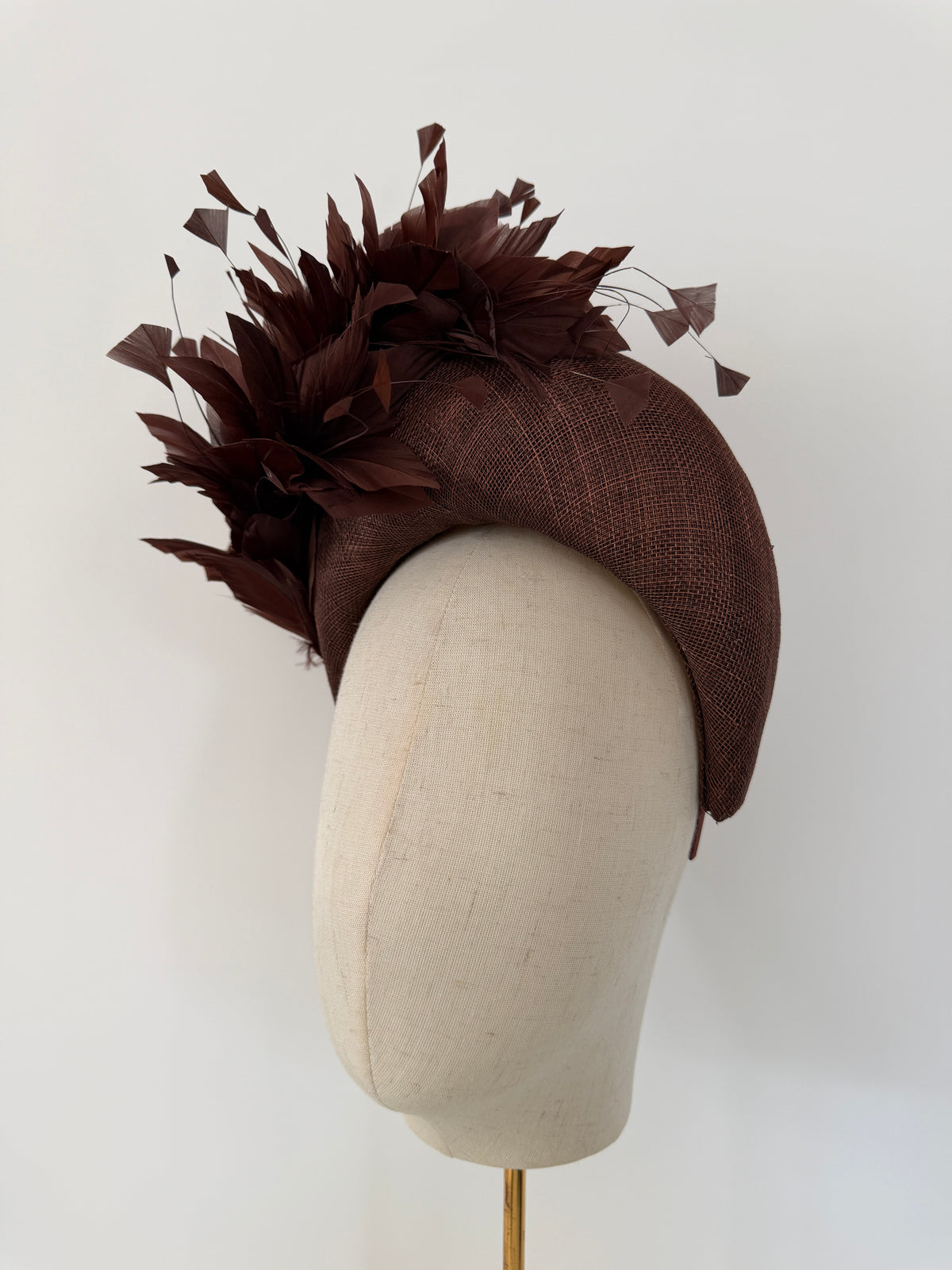 Handmade Crown with Feathers in Brown