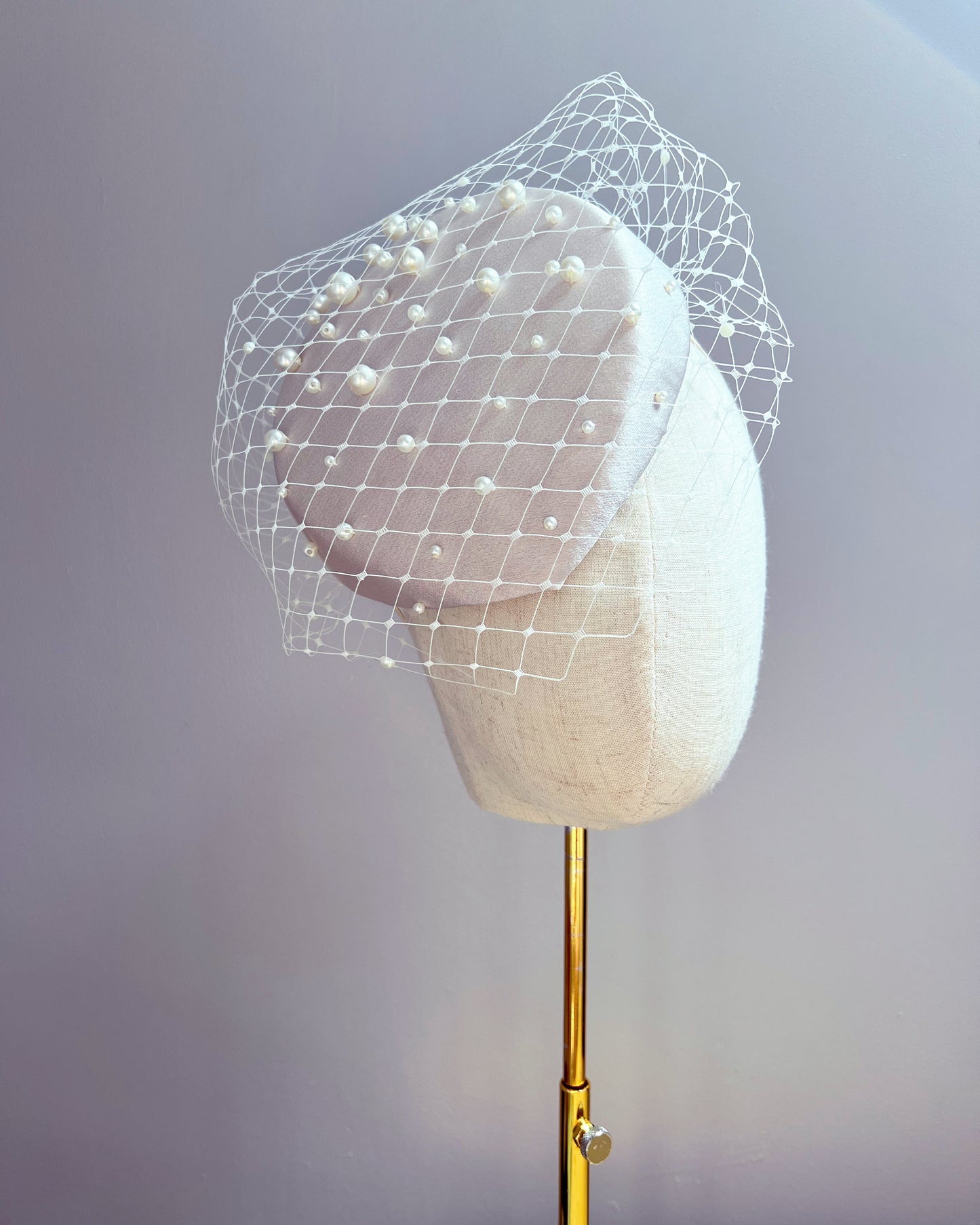 Bespoke Fascinator with Pearls and Veiling