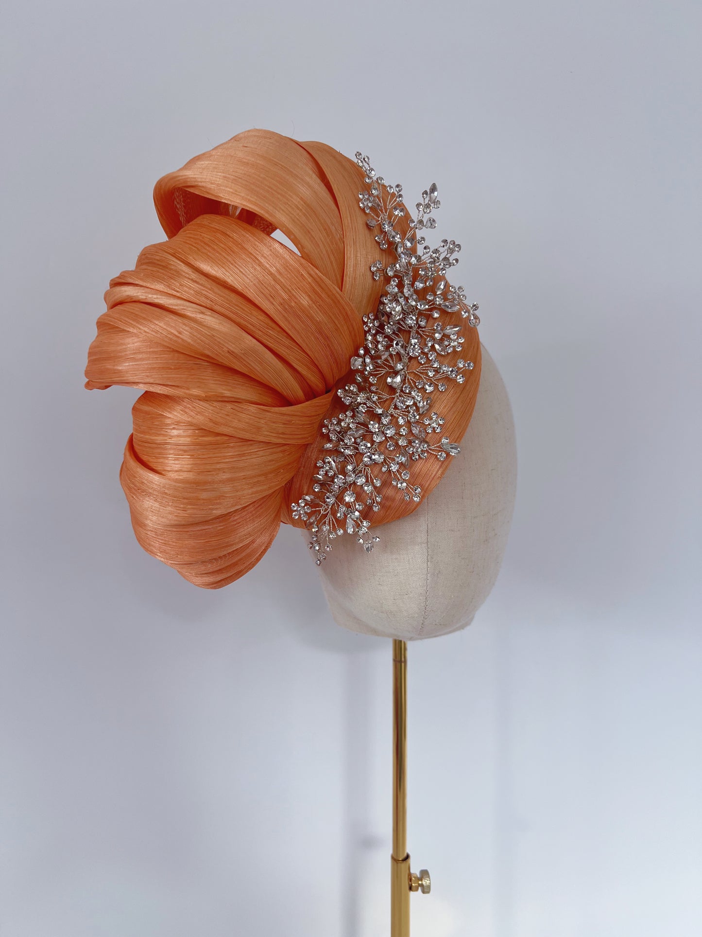 Silk Abaca Headpiece in Bronze