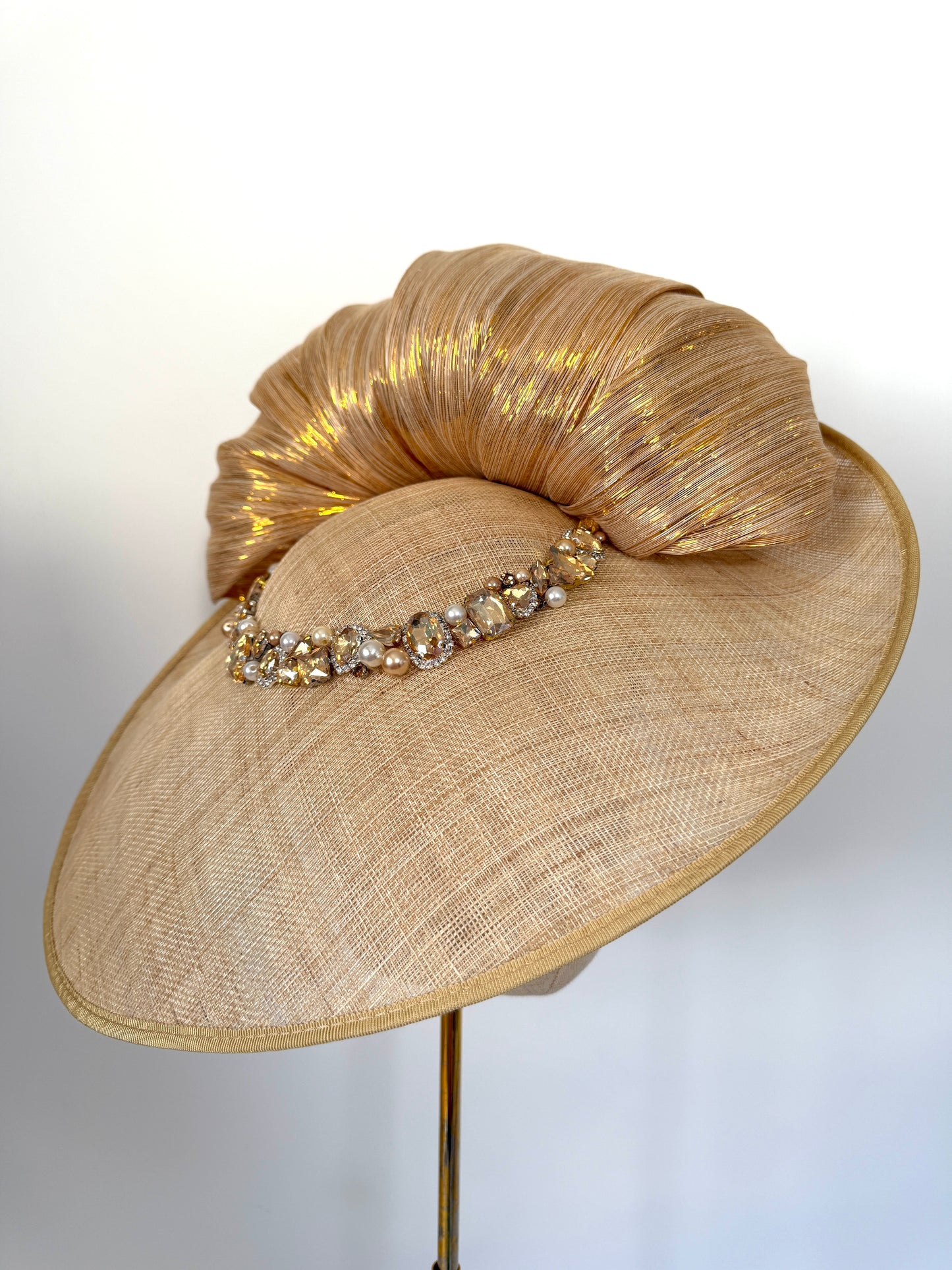 Bespoke Hat in Natural & Gold