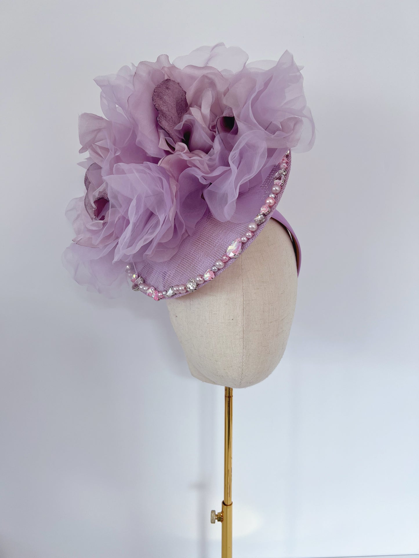 Lavender Headpiece with Large Flowers