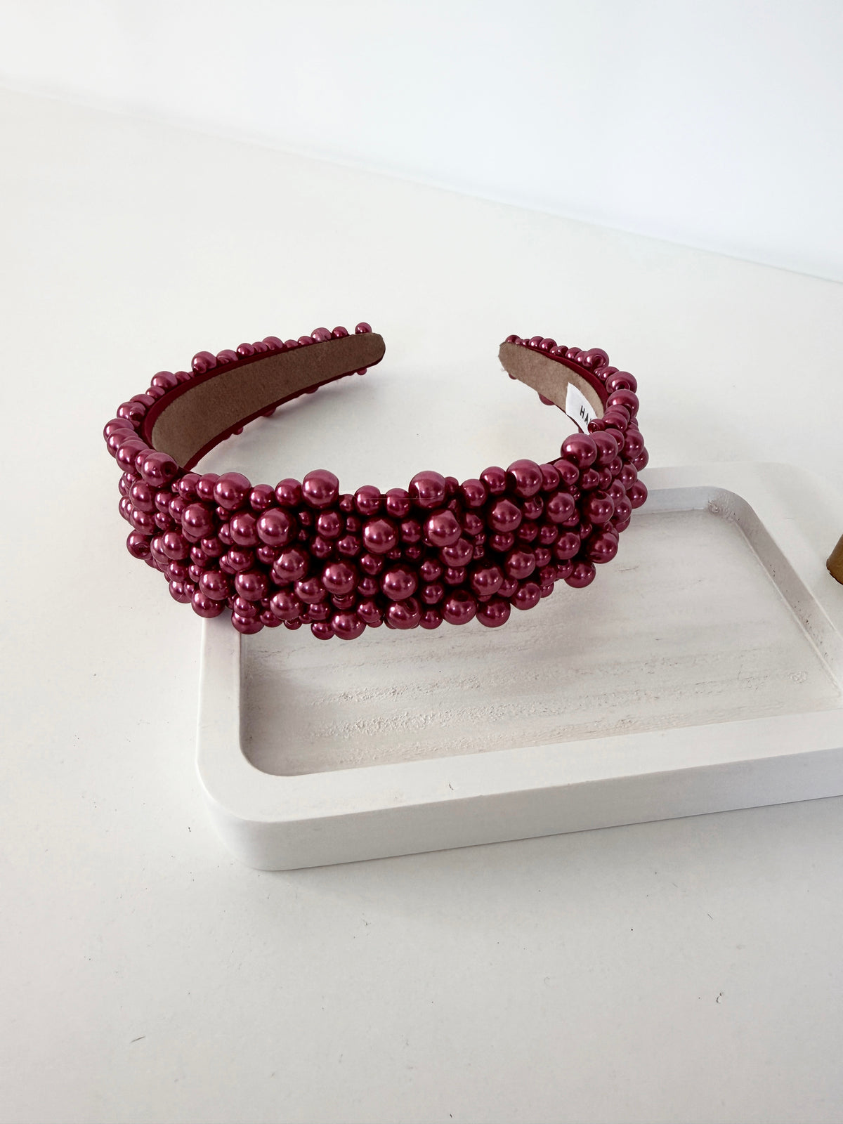 Pearl Headband in Wine