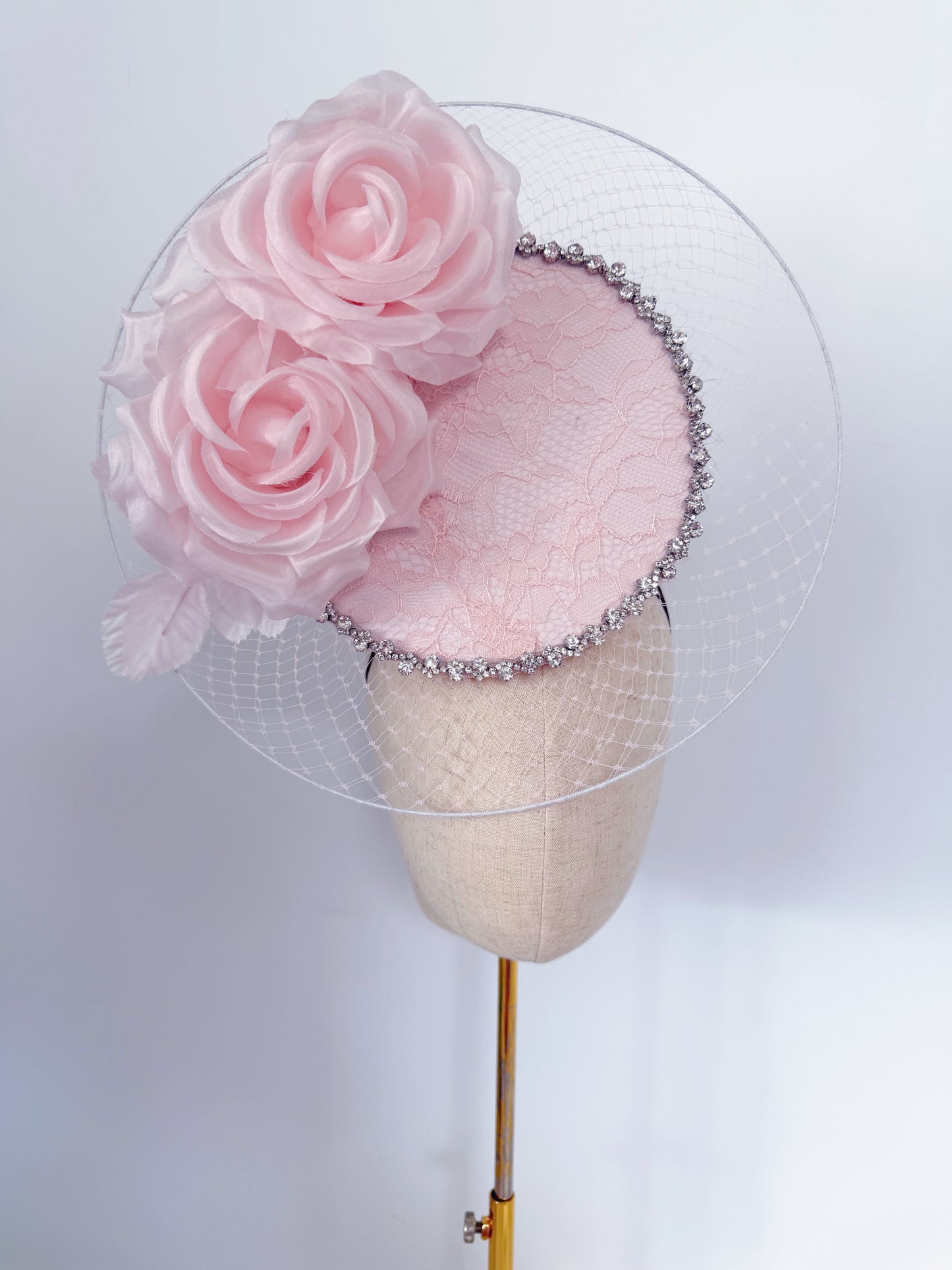Bespoke Pink Headpiece with Roses