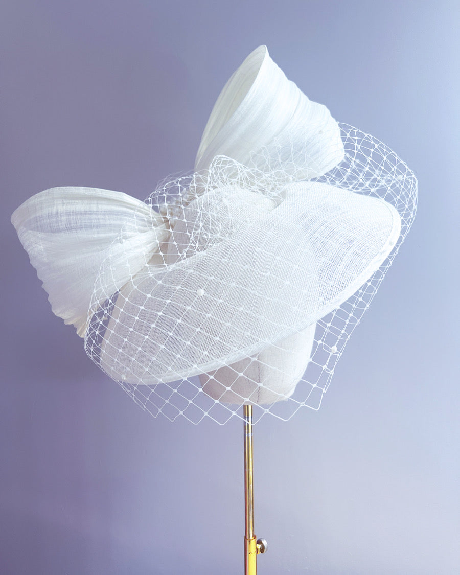 Sinamay Bell-Shaped Hat with Silk Abaca Bow