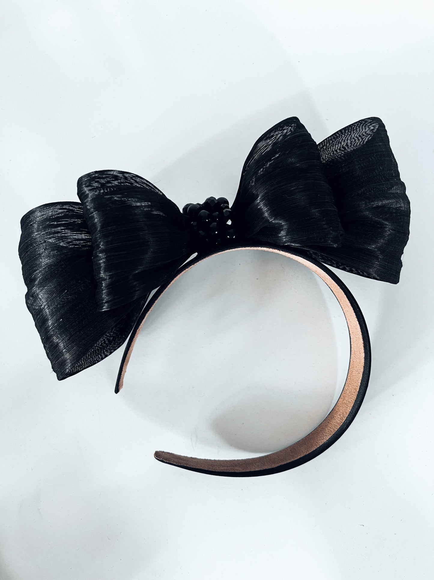 Silk Abaca Headband in Black