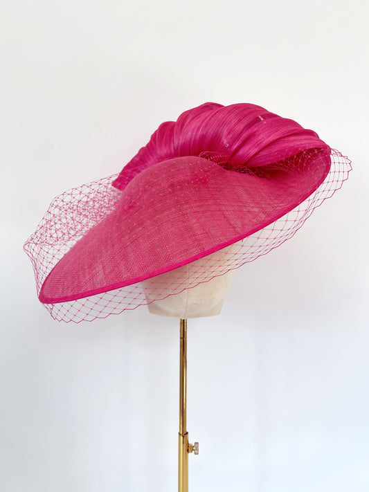 Hat with Silk Abaca and Veiling