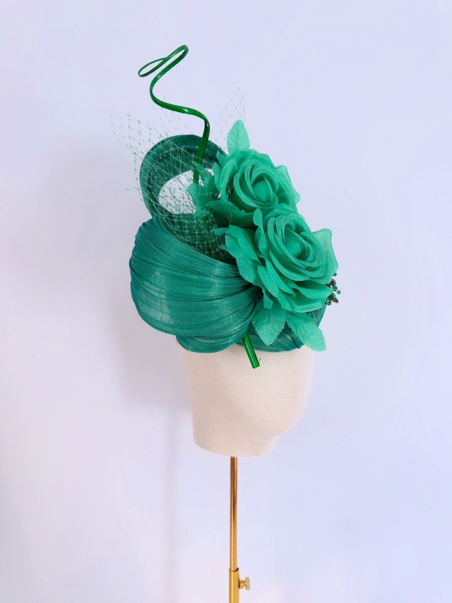 Green Headpiece with Roses