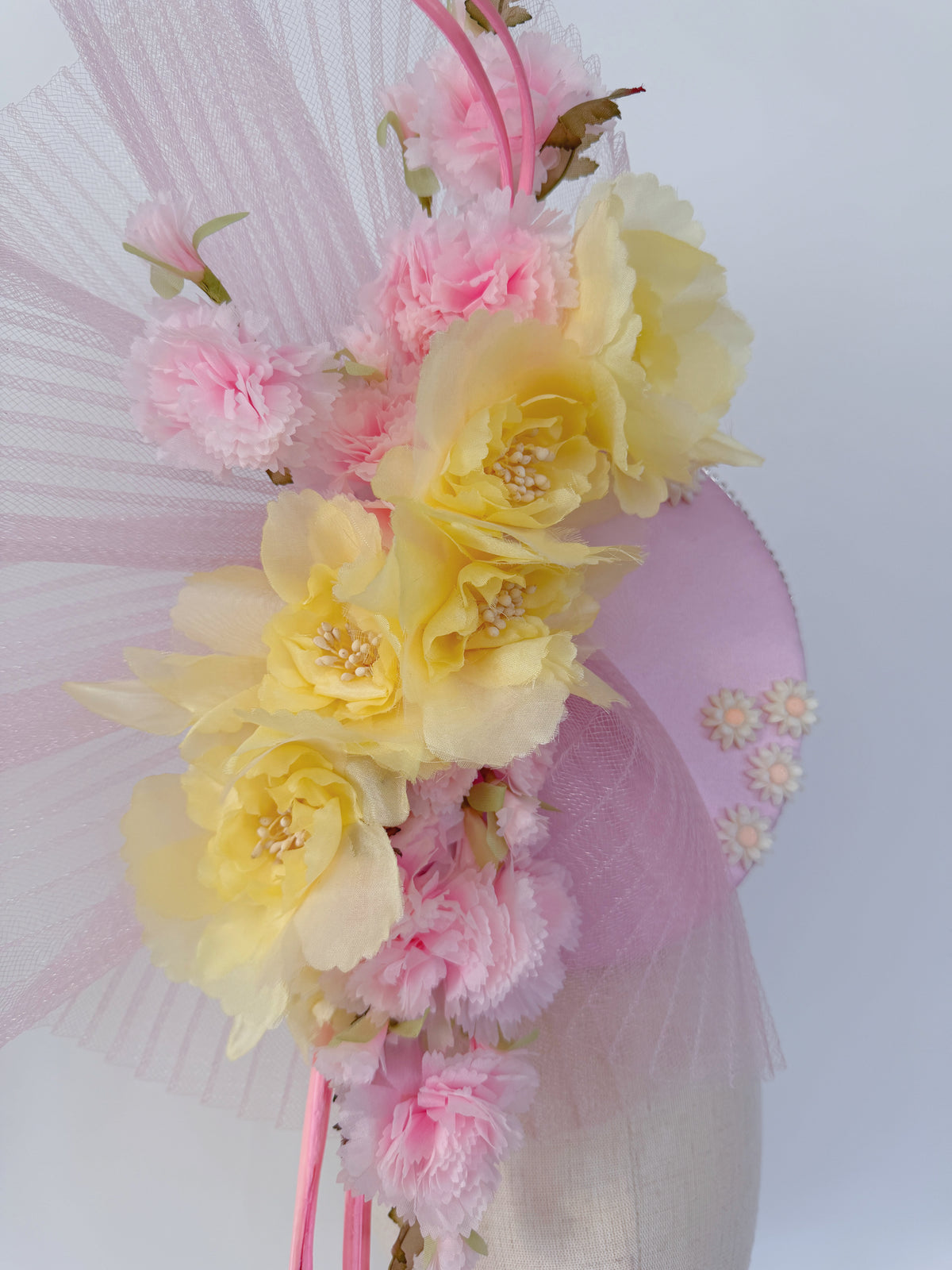 Floral Headpiece in Pink and Lemon