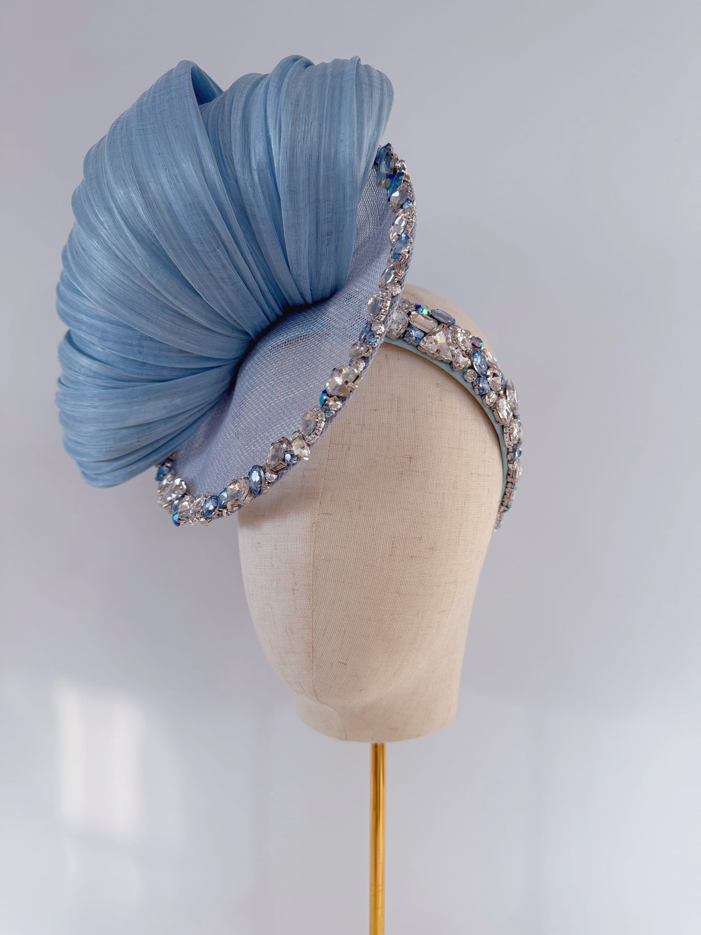 Headpiece in Blue with Rhinestones