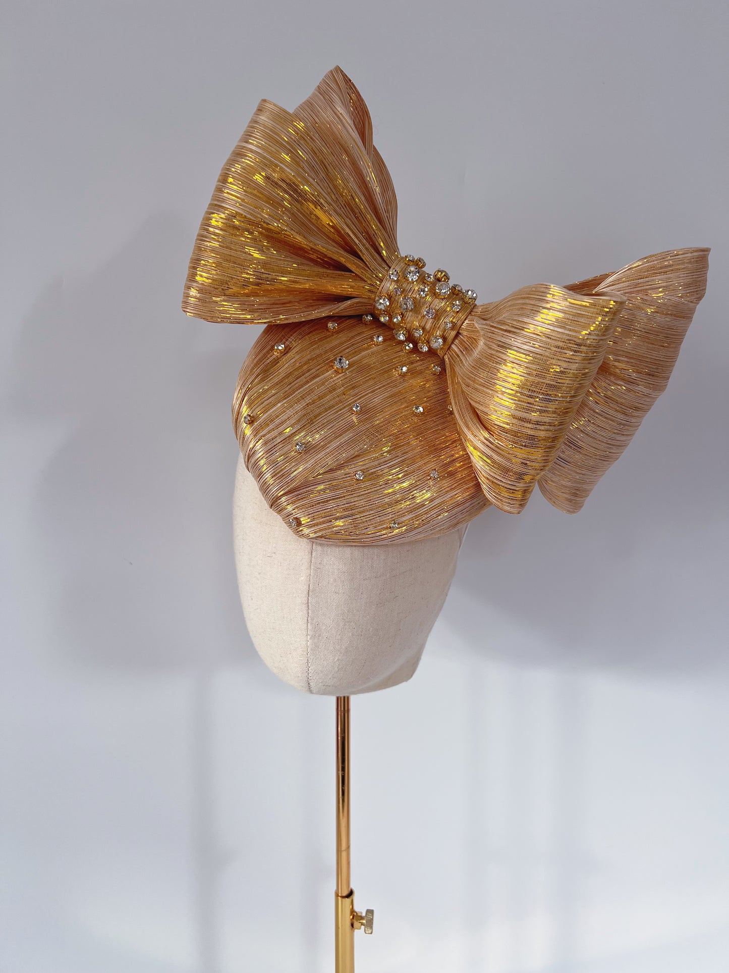 Silk Abaca Headpiece in Gold