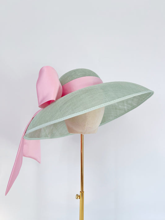 Bespoke Hat in Mint & Pink