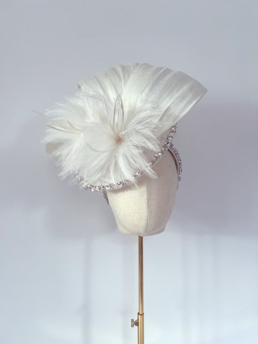 Silk Abaca Headpiece in Ivory