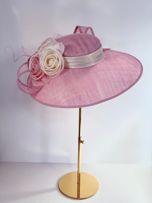 Boater with Flowers in Pink and Cream
