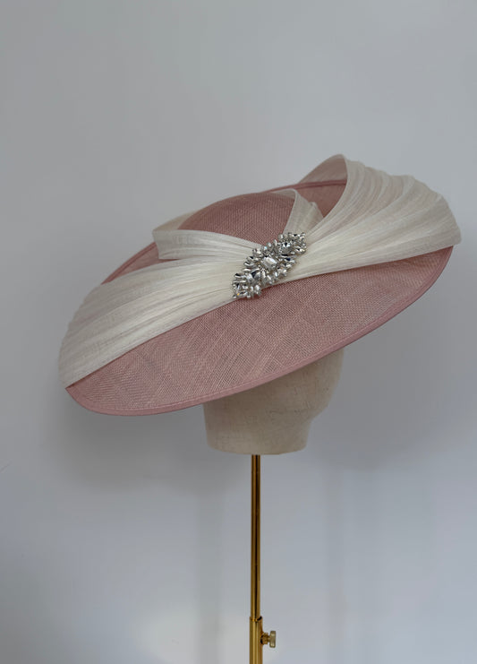 Bespoke Hat in Dusky Pink & Ivory