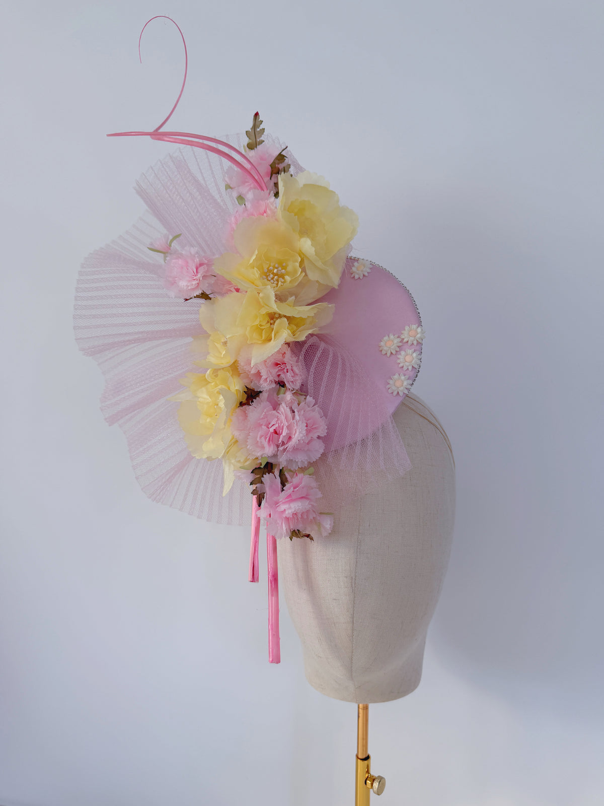 Floral Headpiece in Pink and Lemon