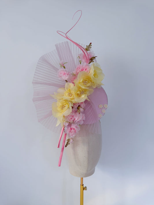 Floral Headpiece in Pink and Lemon