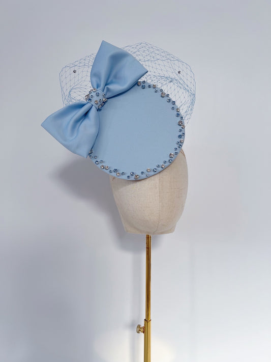 Bespoke Headpiece with a Bow in Blue