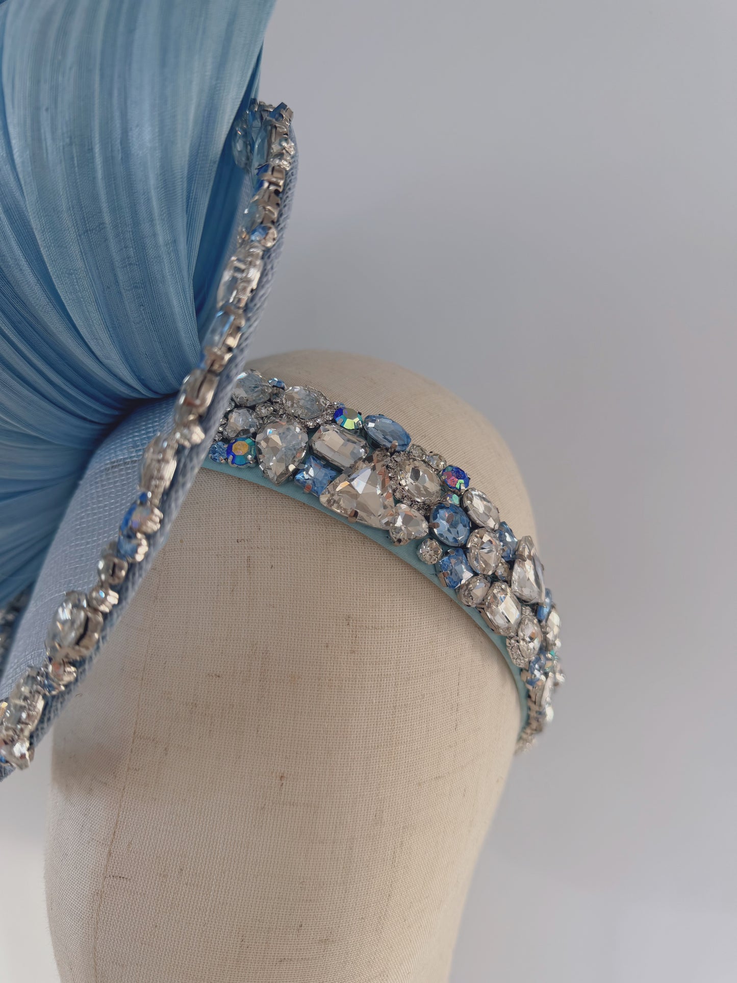 Headpiece in Blue with Rhinestones