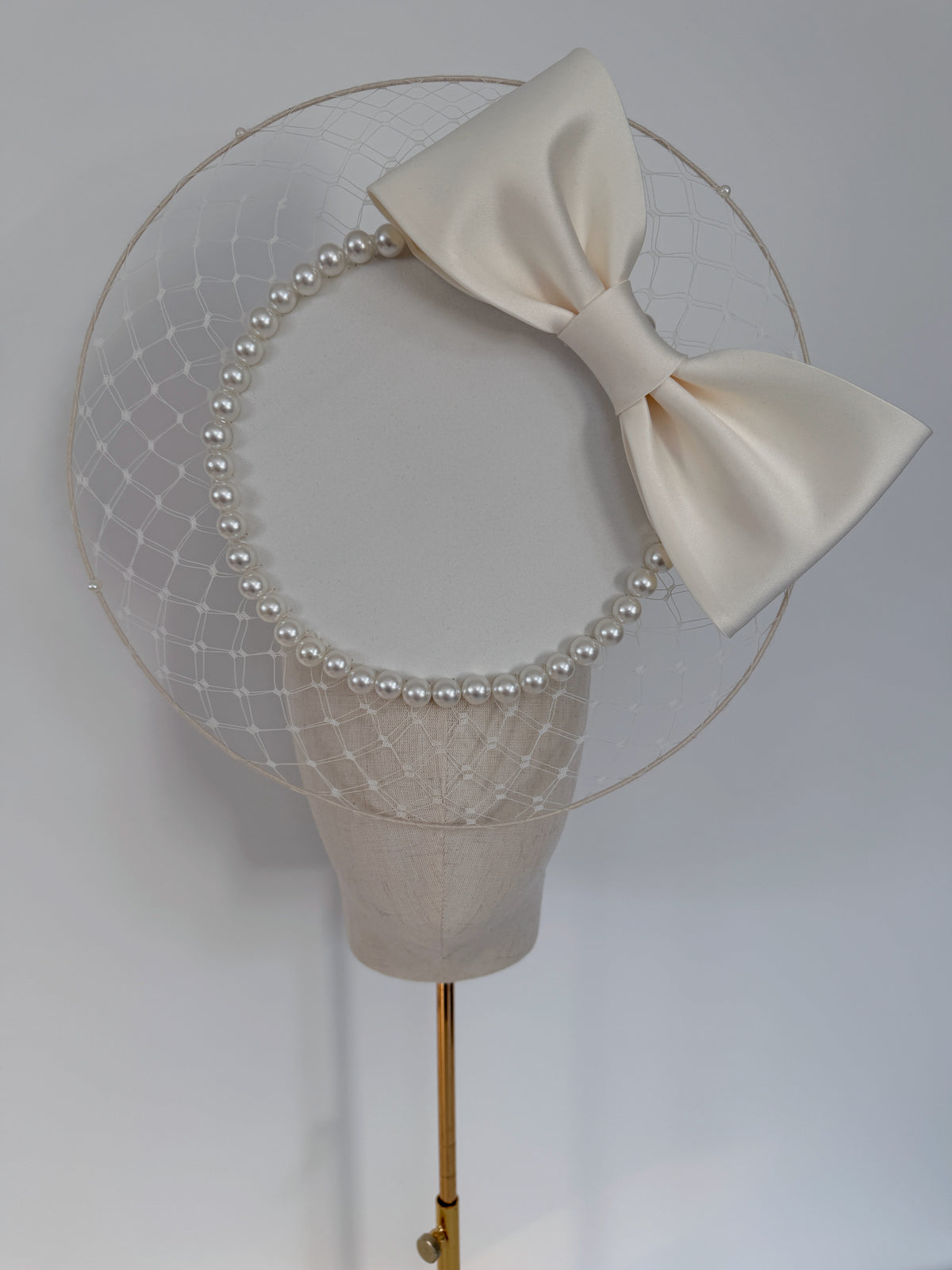 Ivory satin headpiece