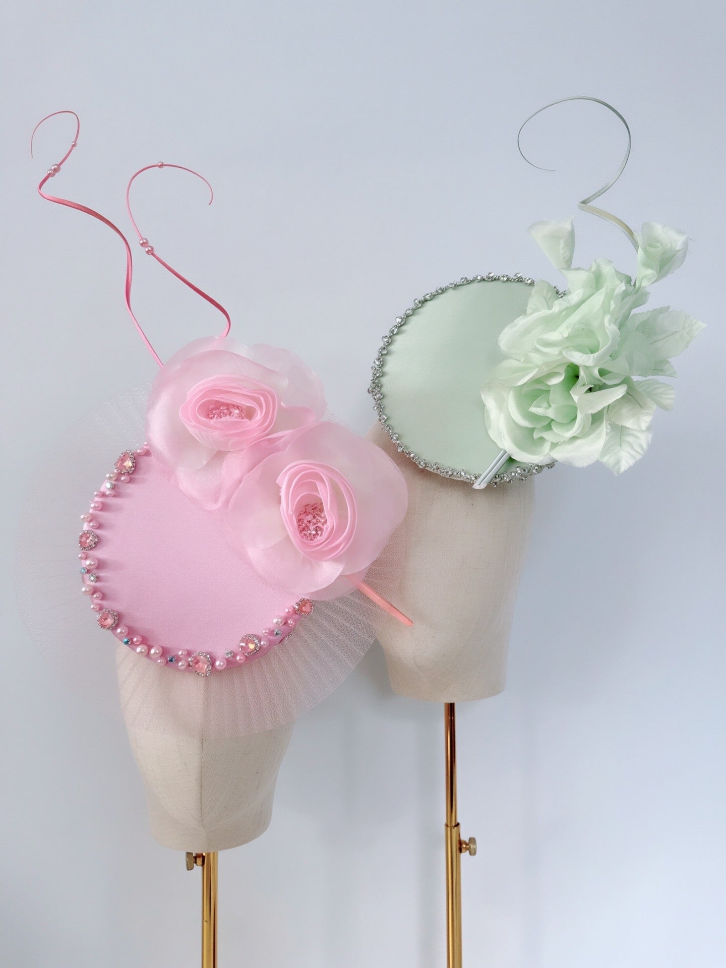 Absolutely Beautiful Headpieces in Pink and Mint Green