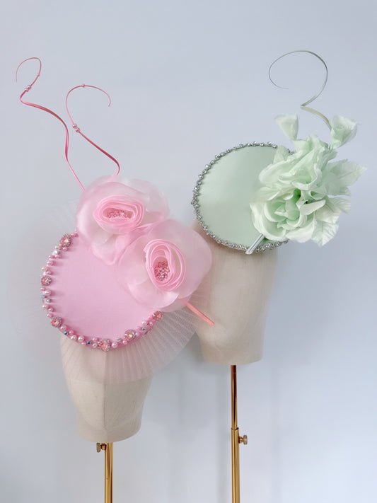 Absolutely Beautiful Headpieces in Pink and Mint Green