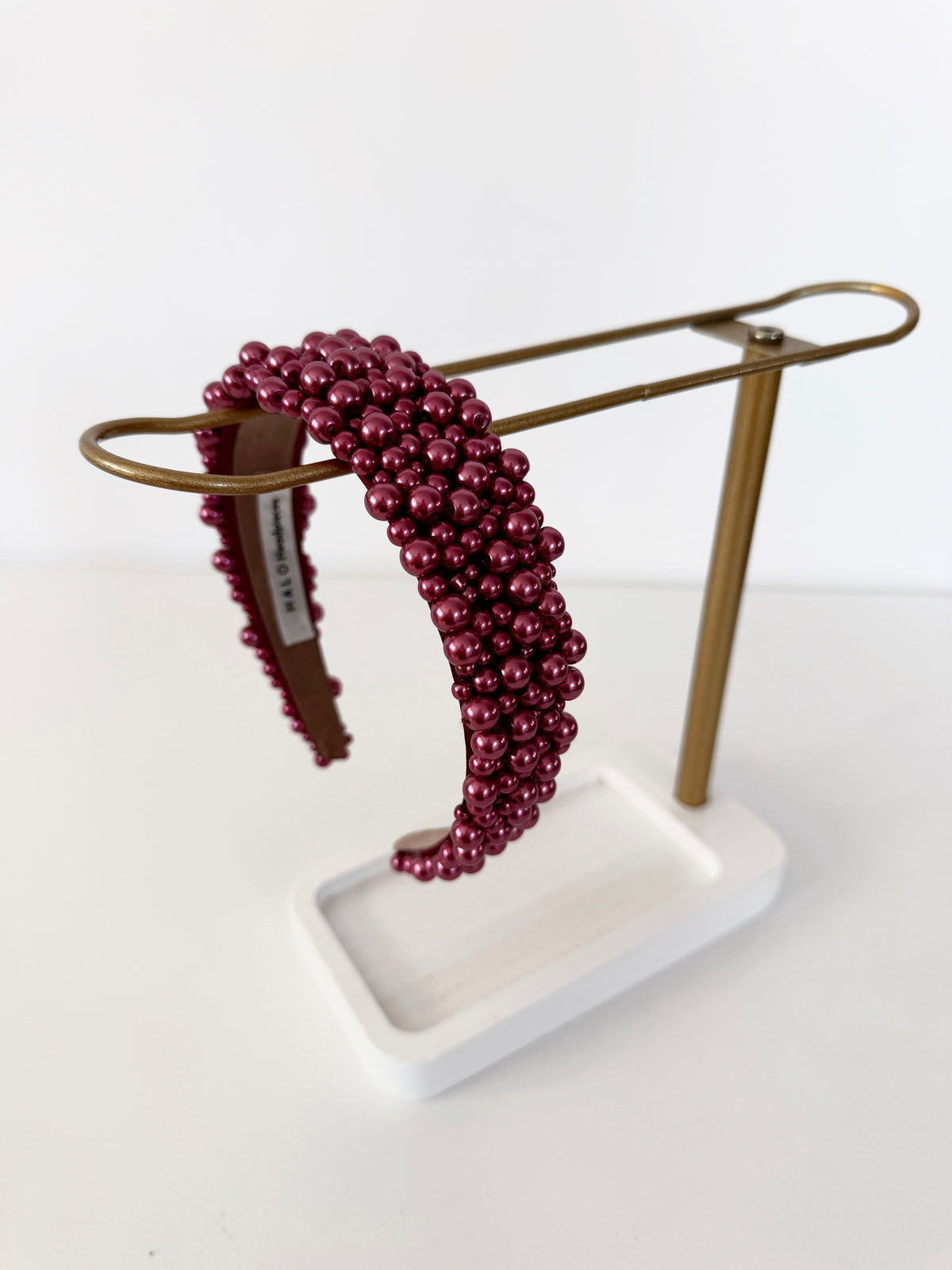 Pearl Headband in Wine
