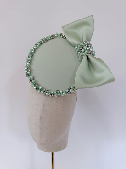 Handmade headpiece in mint