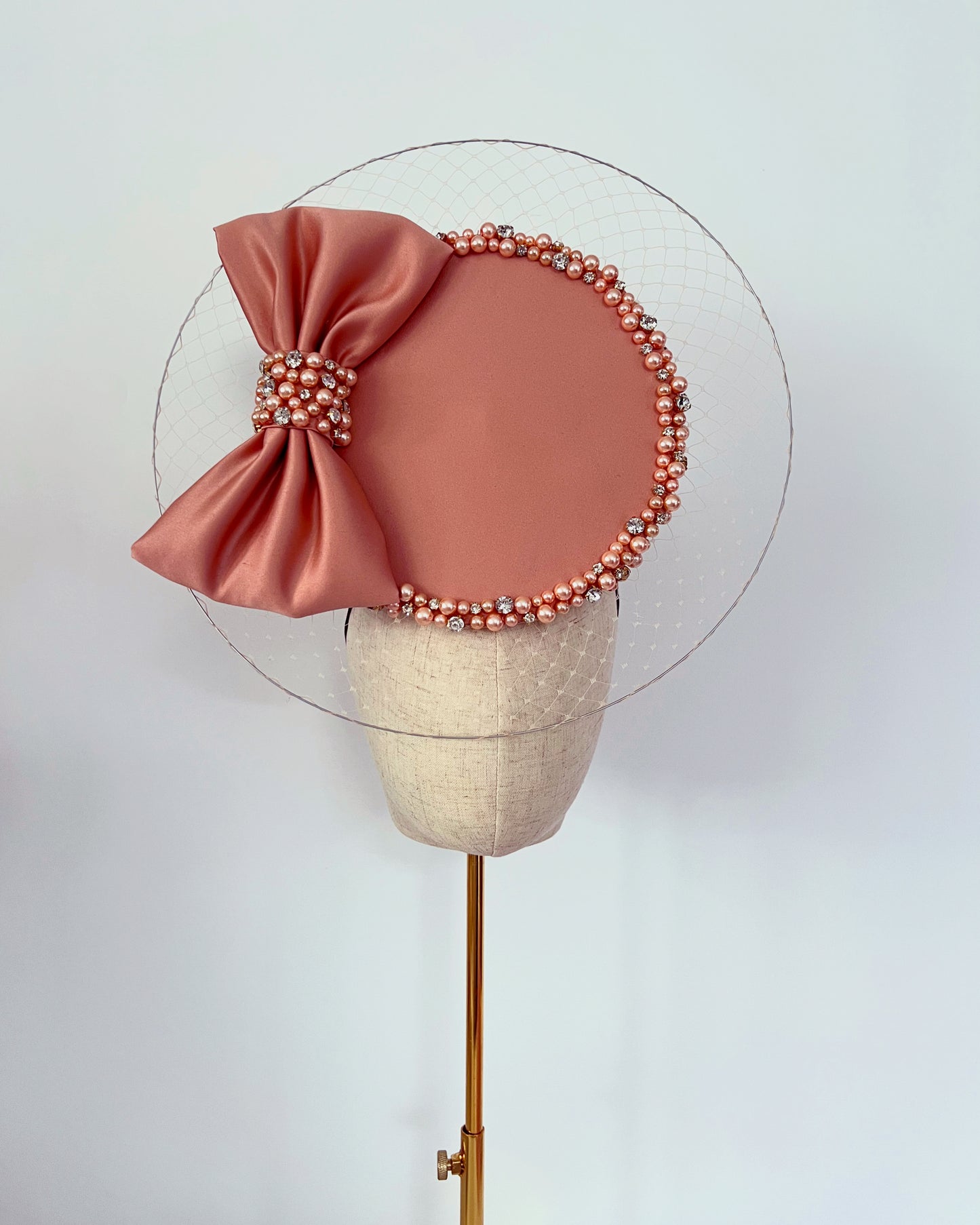 Bespoke Satin Headpiece in Nude Blush