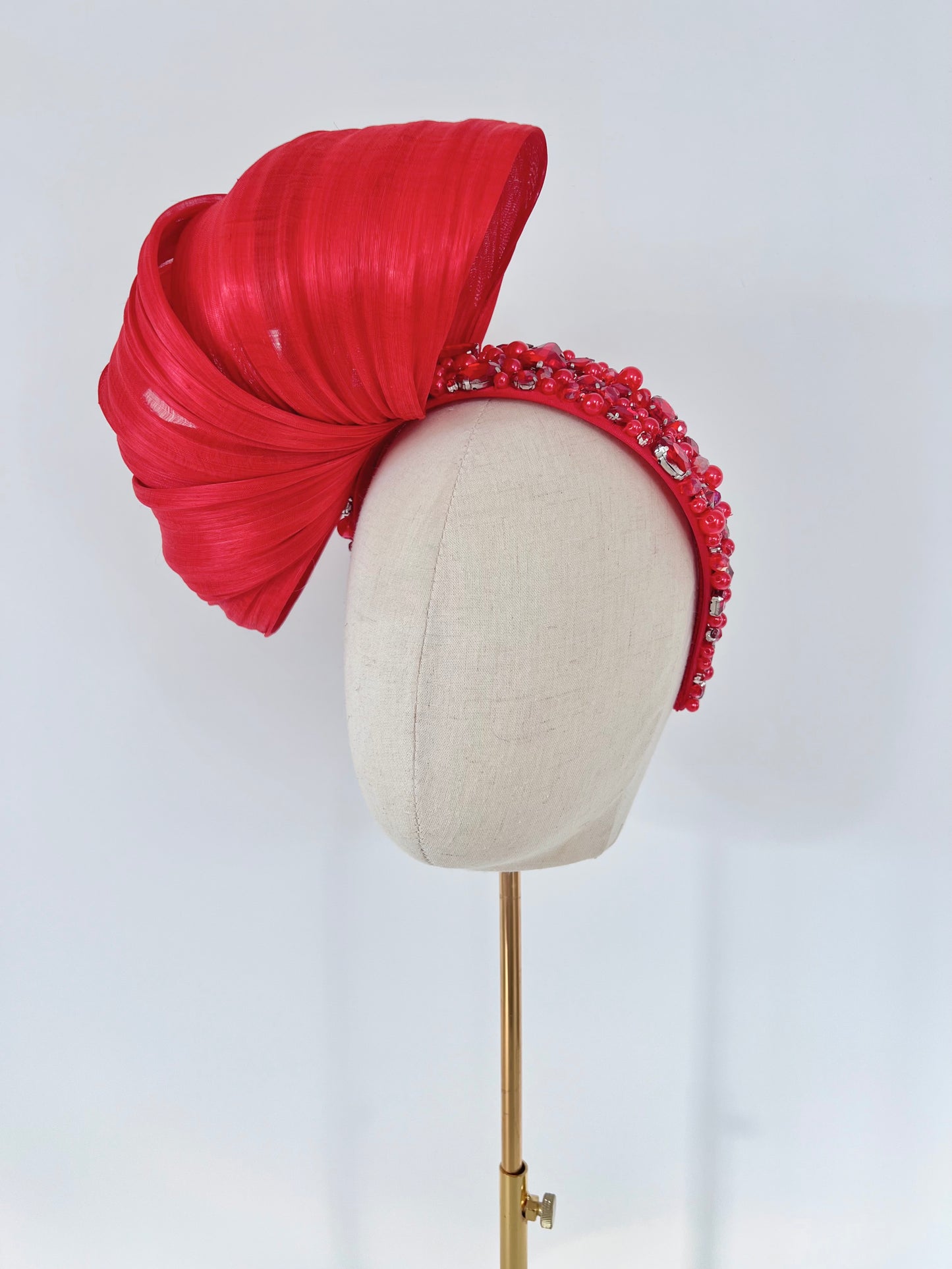 Bespoke Headband- Turban in Red