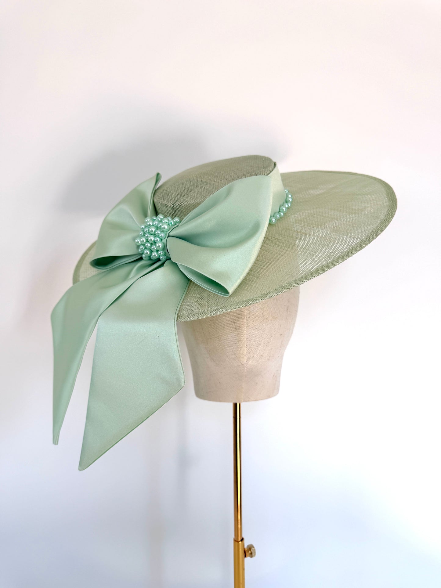 Boater with satin bow