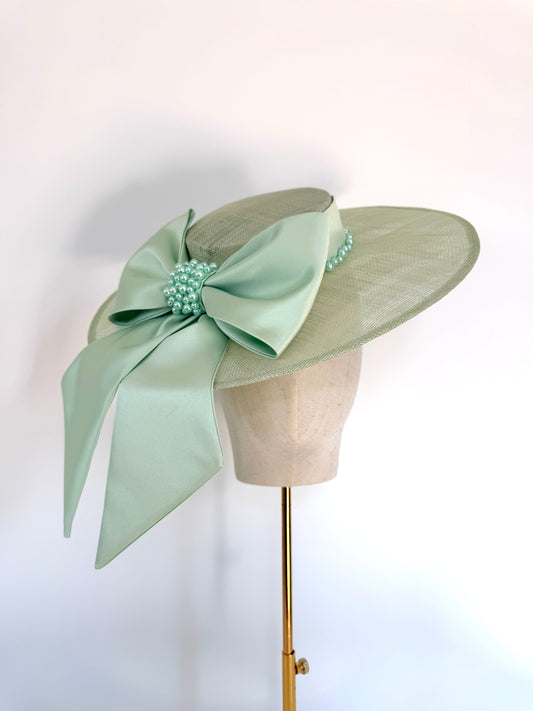 Boater with satin bow