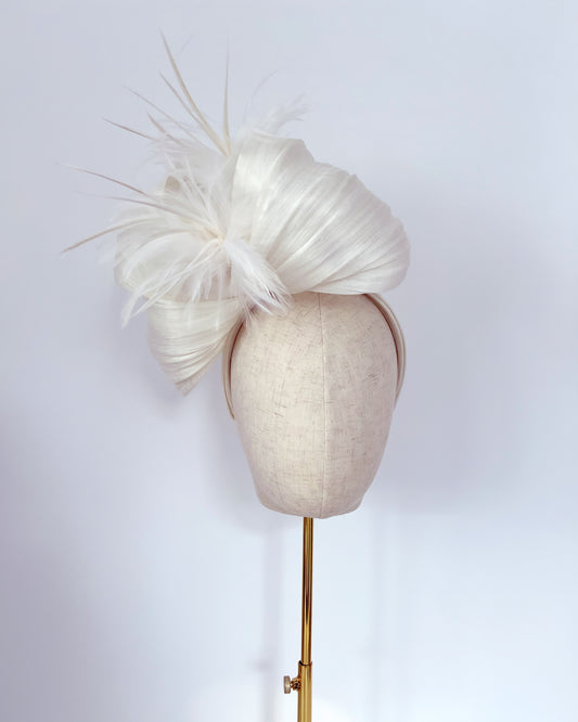 Silk Abaca Turban - Headband in Ivory