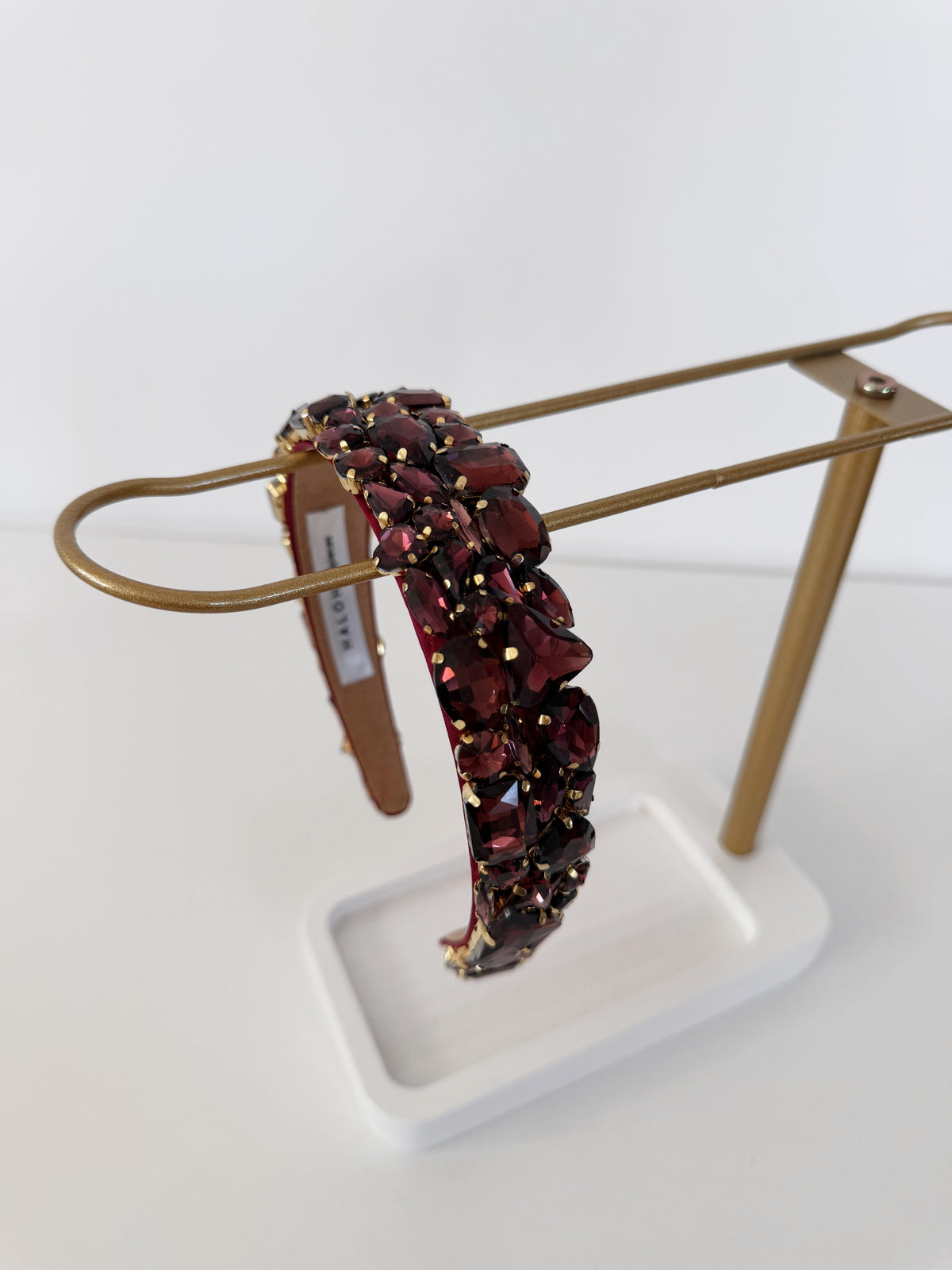 Crystal headband in wine