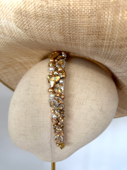Bespoke Hat in Natural & Gold
