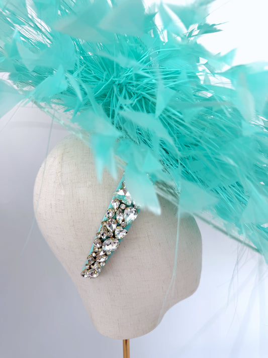 Feathered Headpiece in Marine