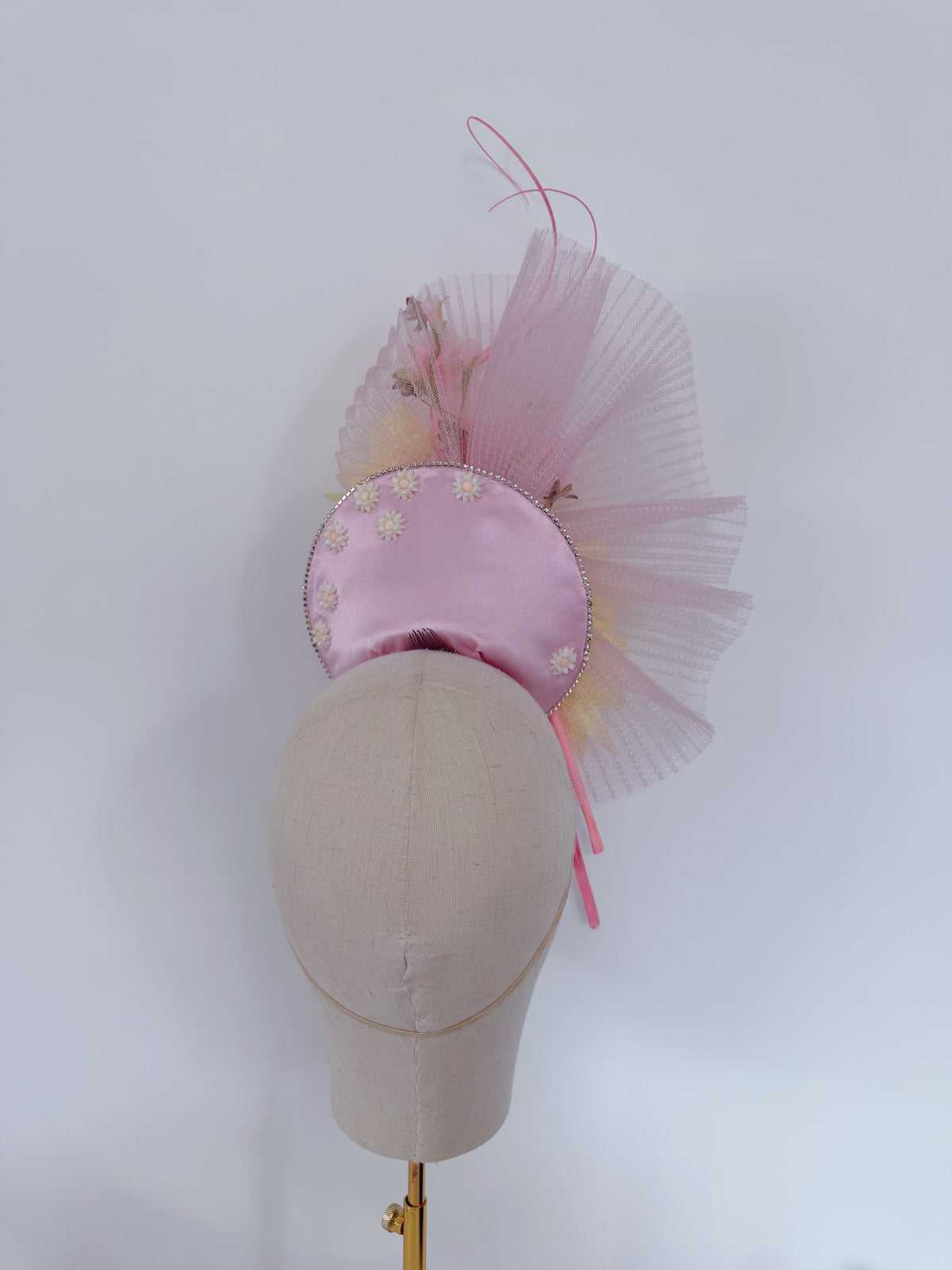 Floral Headpiece in Pink and Lemon