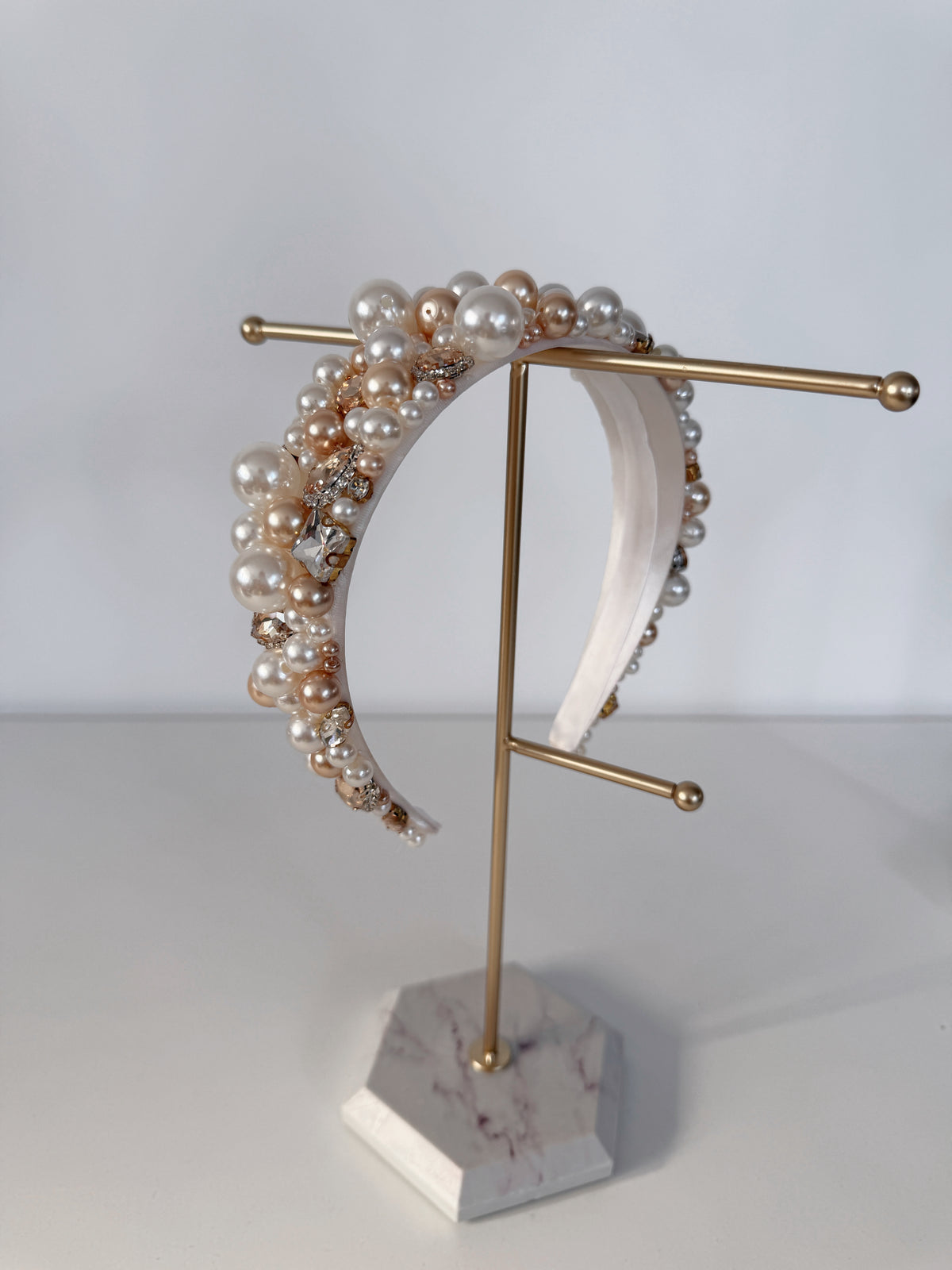 Bridal Pearl and Crystals Headband