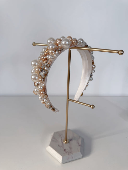 Bridal Pearl and Crystals Headband