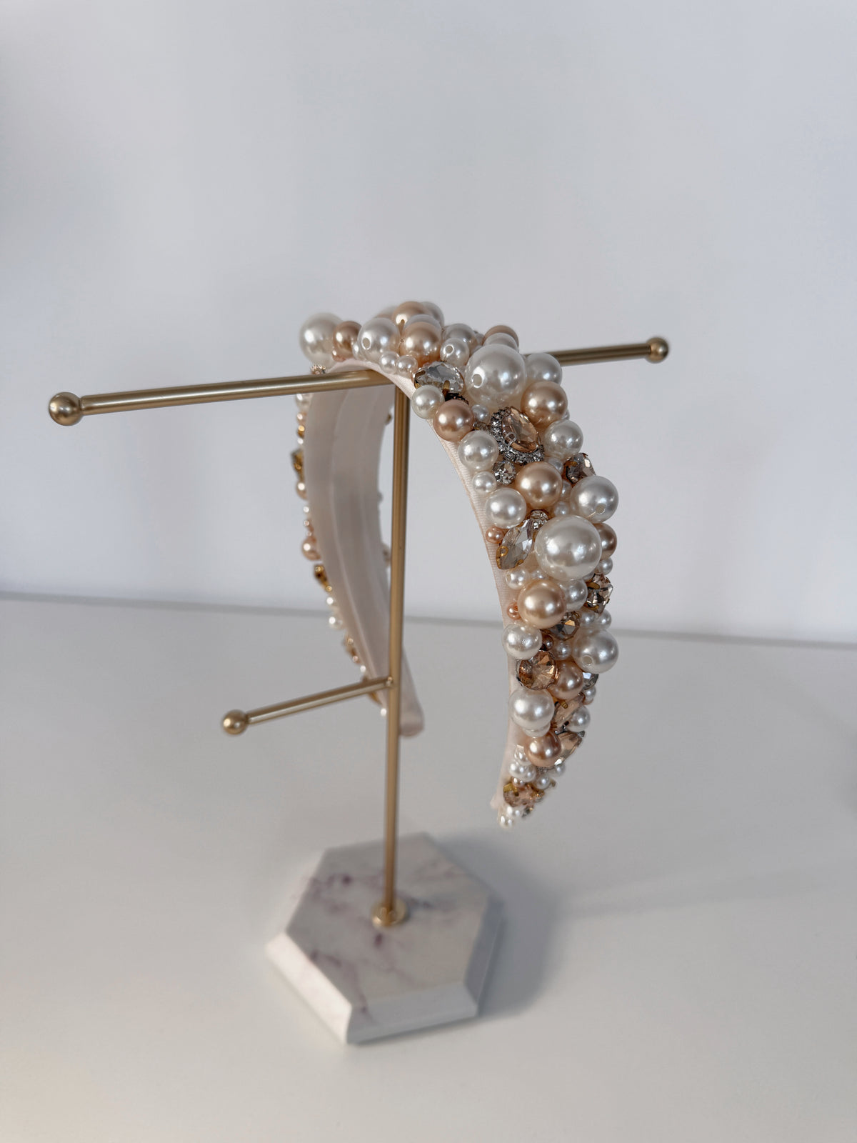 Bridal Pearl and Crystals Headband