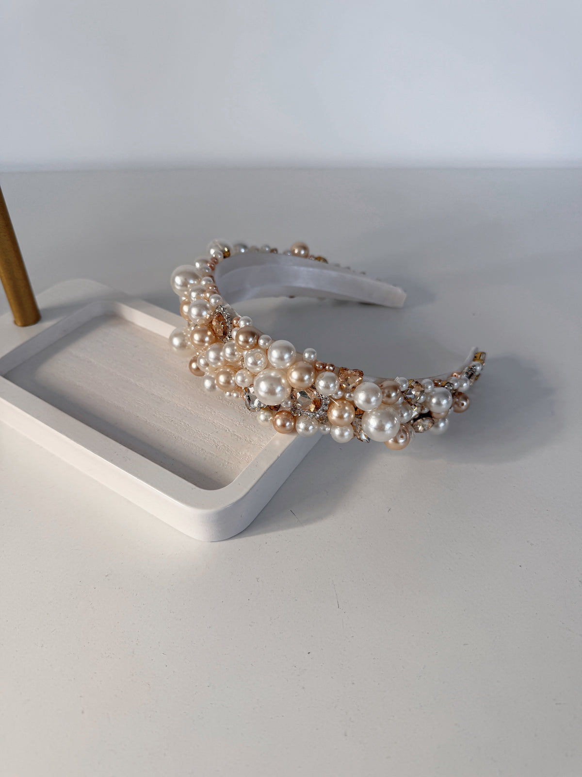 Bridal Pearl and Crystals Headband